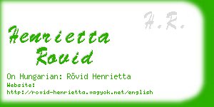 henrietta rovid business card